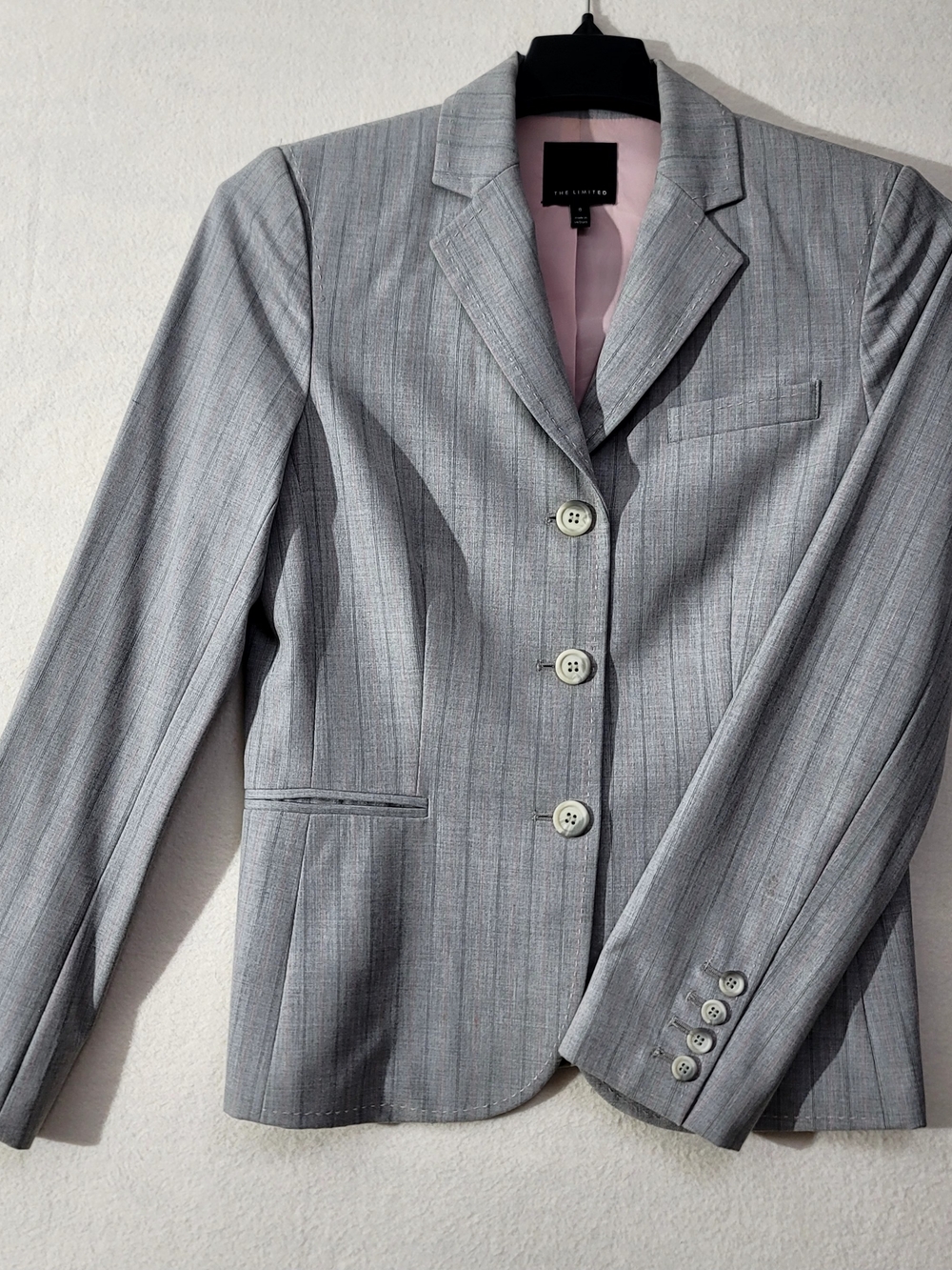 The Limited Grey Pinstripe Tailored Blazer